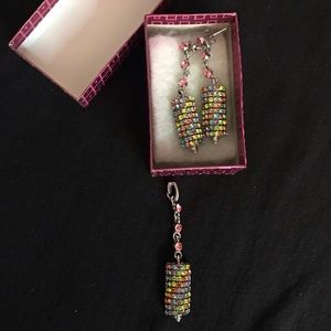 NEW MULTICOLOR EARRING AND PENDANT SET FROM INDIA